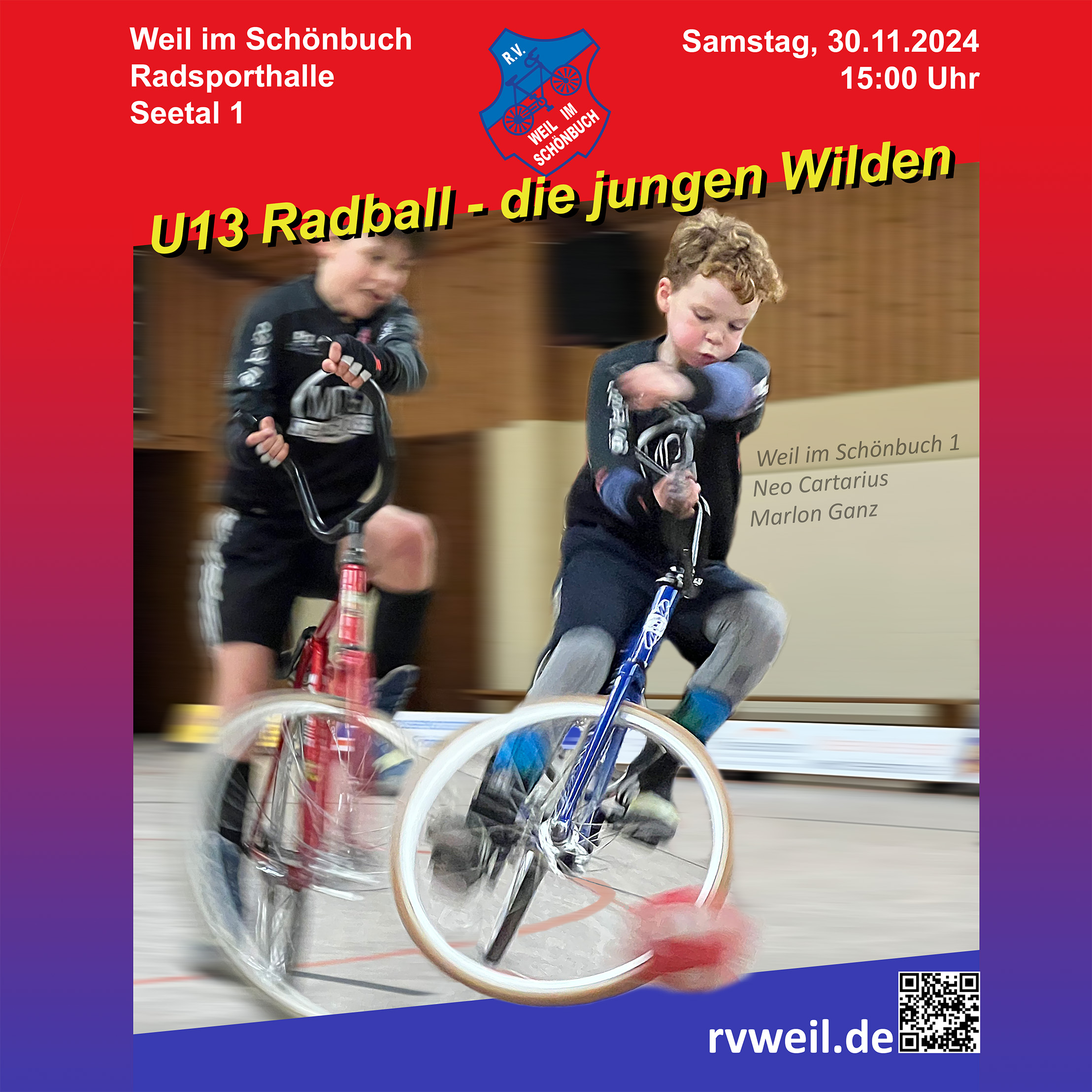 U13 Radball - Heimspieltag am Samstag den 30.11.2024 ab 15 Uhr